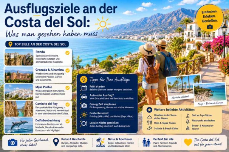Ausflugsziele an der Costa del Sol: Was man gesehen haben muss