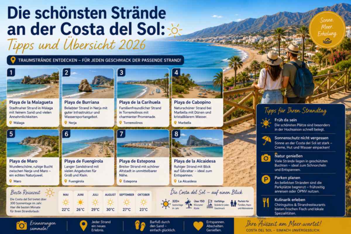 Die schönsten Strände an der Costa del Sol: Tipps und Übersicht 2026