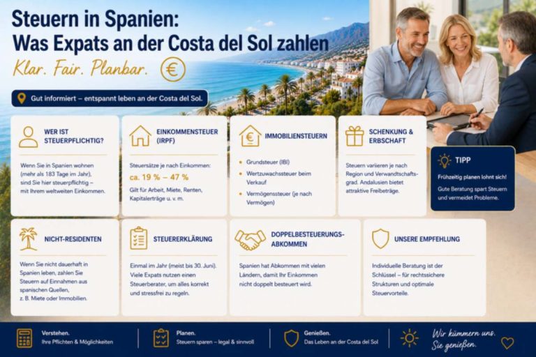 Steuern in Spanien: Was Expats an der Costa del Sol zahlen